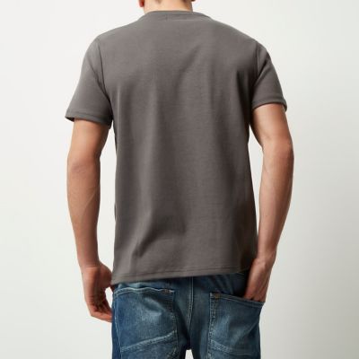 Grey dotty textured t-shirt